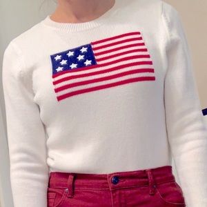 Like new Croft & Barrow American flag sweater. White/Red/Blue.